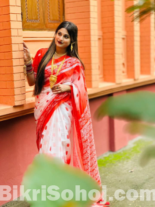 Chanderi silk sharee with blause pcs